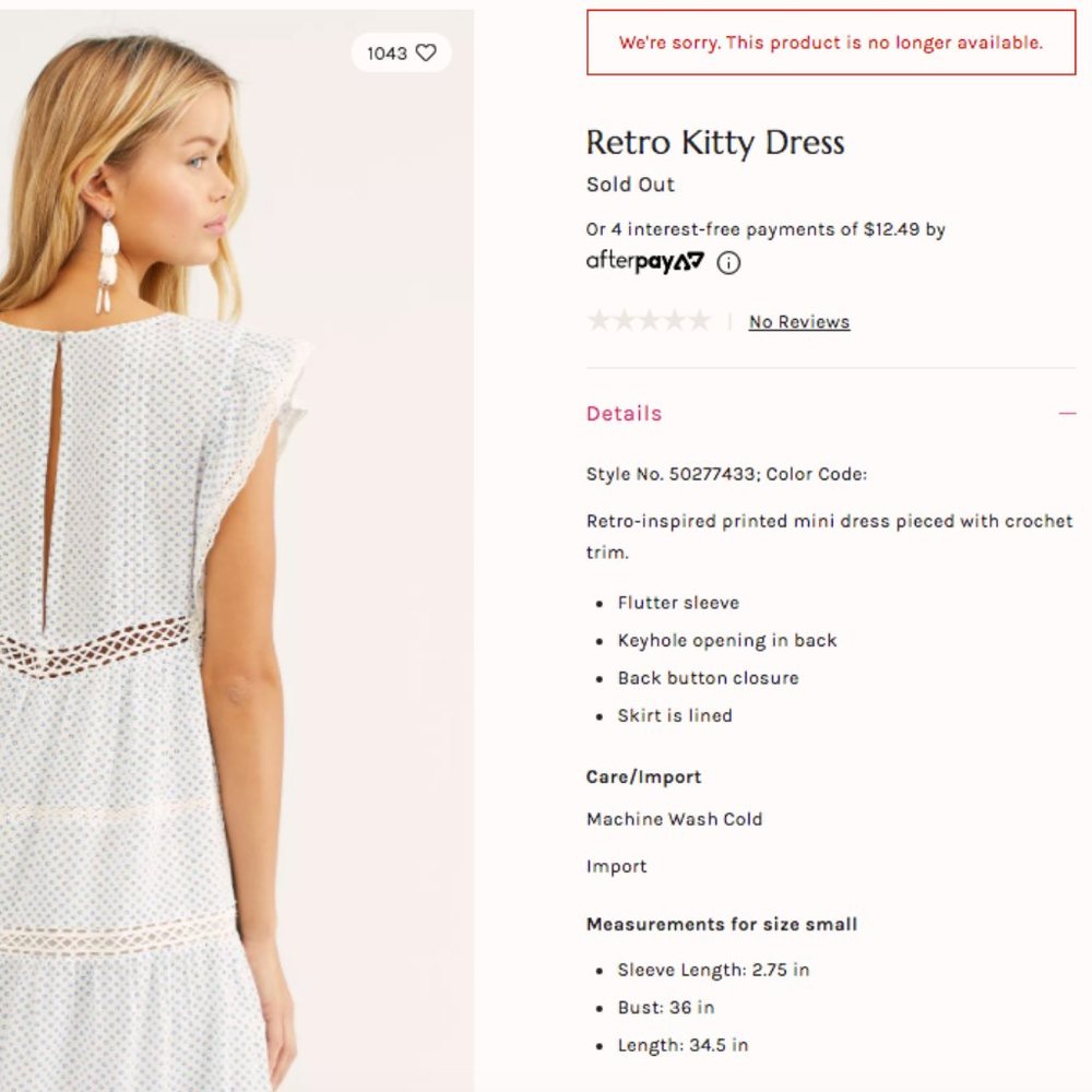 Free People Retro Kitty Dress - Picture 2 of 2